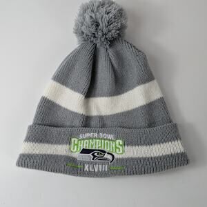 Seattle Seahawks Beanie Super Bowl XLVIII 48 Champions 2014 Football Mens Womens